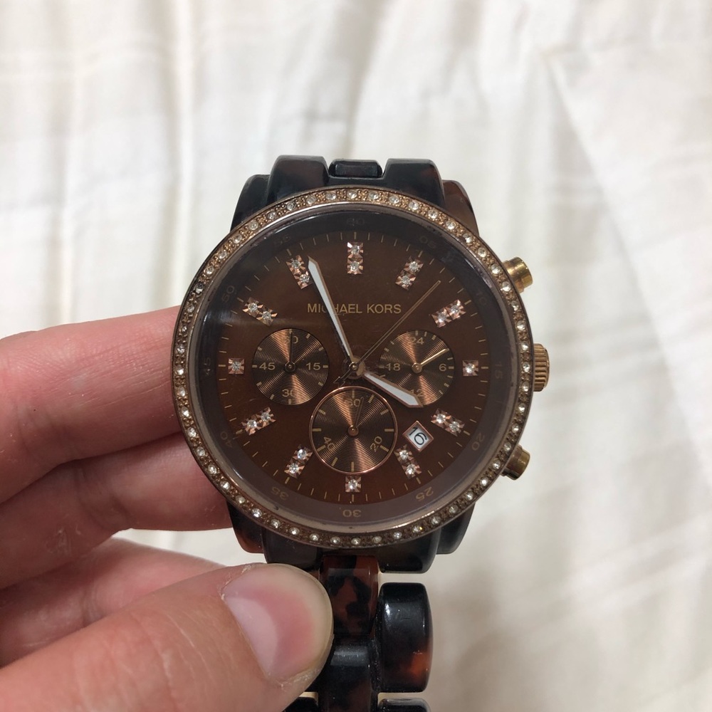 Oversized Tortoise Shell Michael Kors Watch